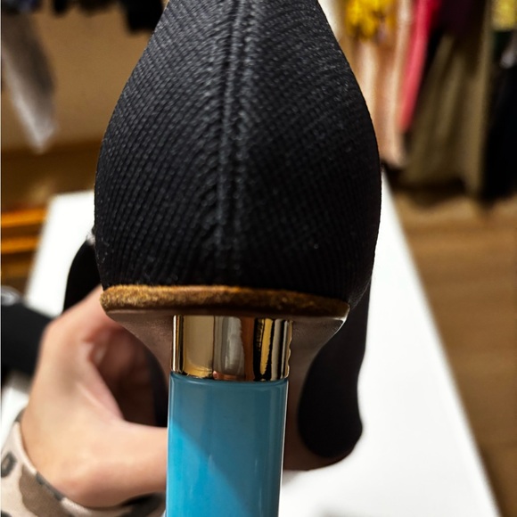 Vetements Black Sock Heels with Vibrant Blue Stiletto - Picture 9 of 11